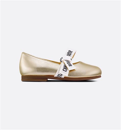 baby dior gold ballet flats|Baby Miss B Ballet Flat Metallic Gold.